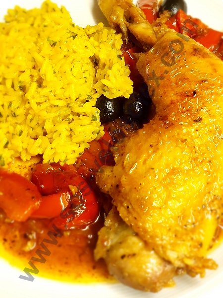 Hähnchenkeulen mit Paprikagemüse, à la Provençale